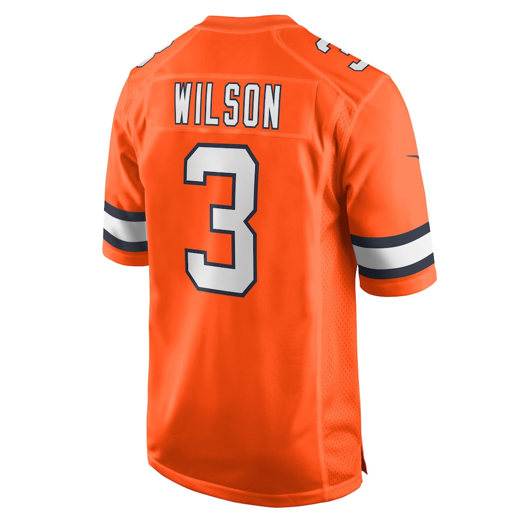 Kieara D.Broncos #3 Russell Wilson Orange Alternate Game Jersey