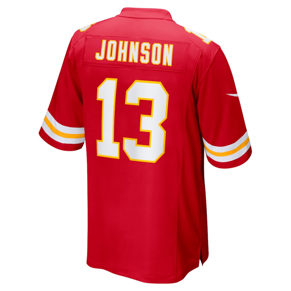 Kieara KC.Chiefs #13 Nazeeh Johnson Red Game Player Jersey