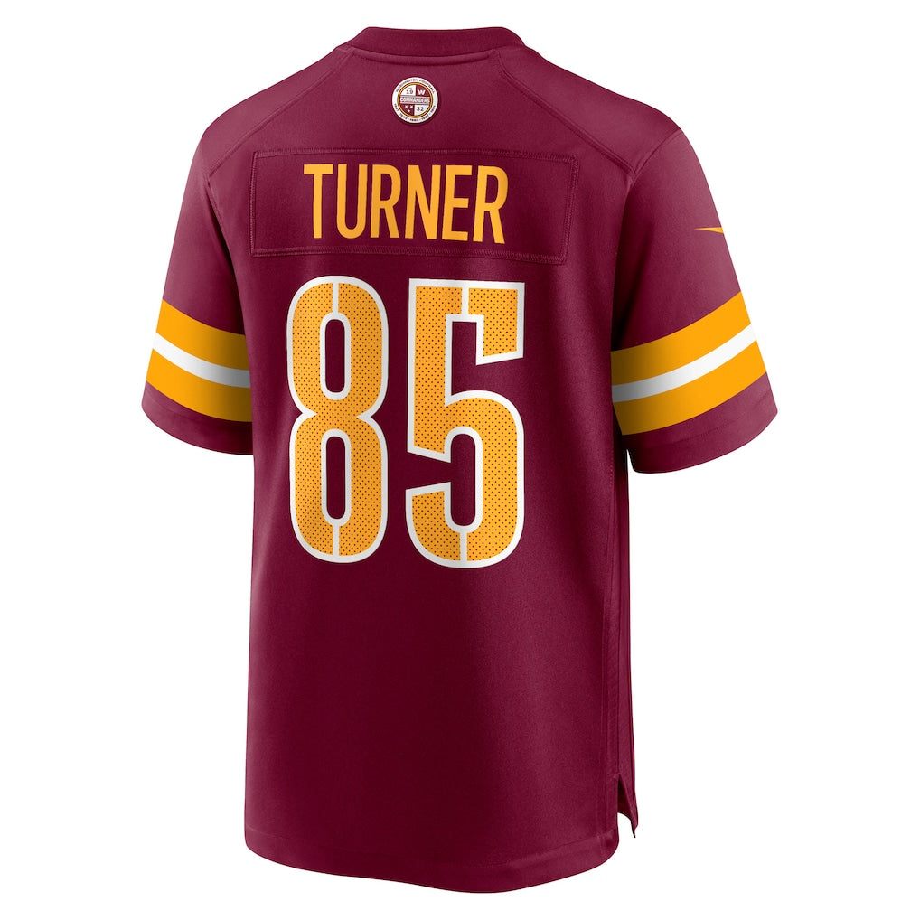 Kieara W.Commanders #85 Cole Turner Burgundy Player Game Jersey