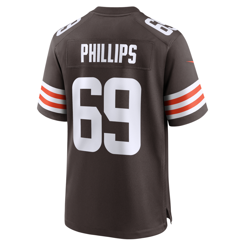 Kieara C.Browns #69 Tyre Phillips Brown Team Game Jersey