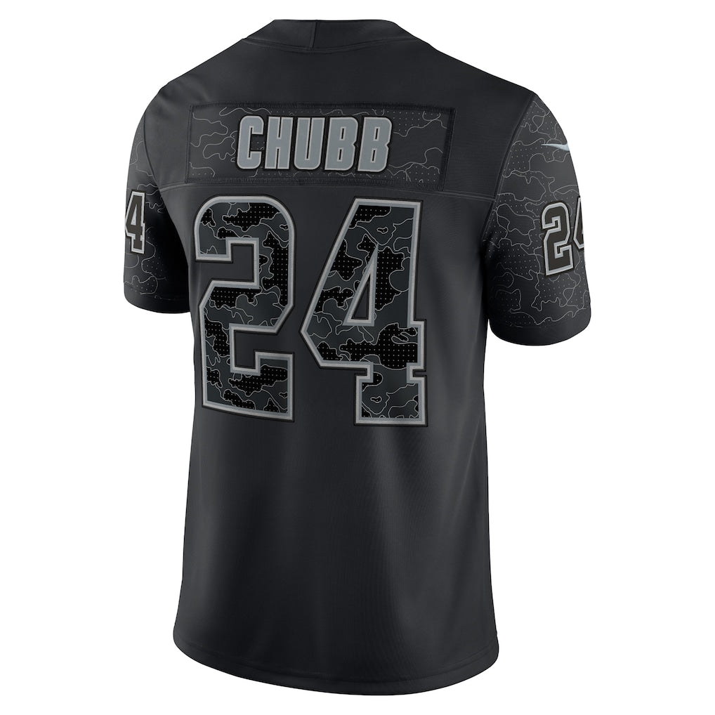Kieara C.Browns #24 Nick Chubb Black RFLCTV Limited Jersey