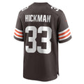 Kieara C.Browns #33 Ronnie Hickman Brown Team Game Jersey