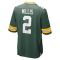 Kieara GB.Packers #2 Malik Willis Green Game Jersey