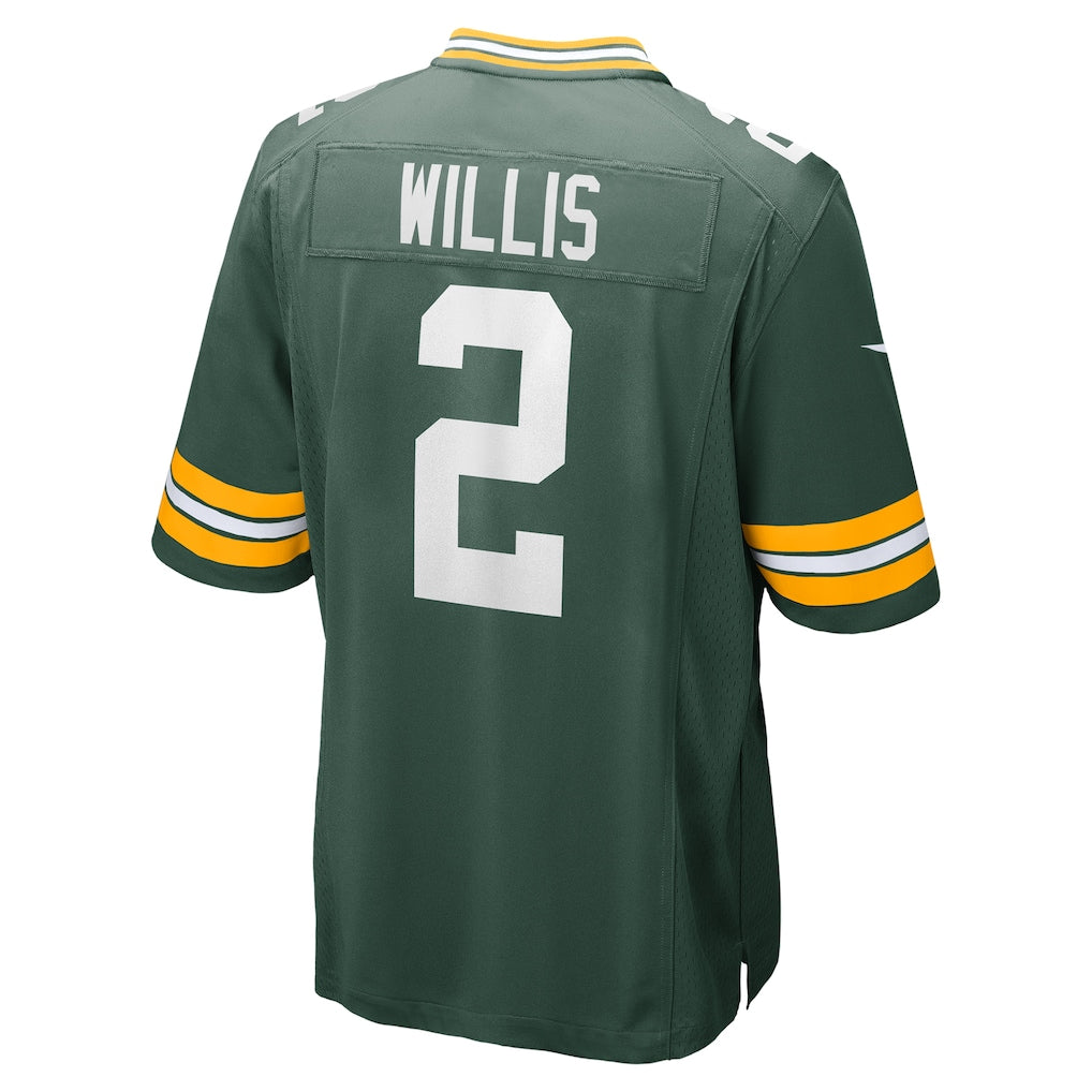 Kieara GB.Packers #2 Malik Willis Green Game Jersey
