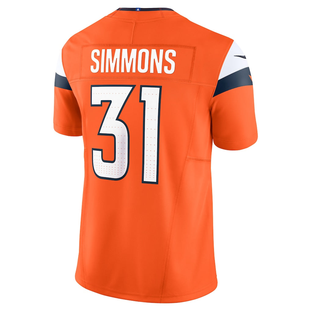 Kieara D.Broncos #31 Justin Simmons Orange Vapor F.U.S.E. Limited Jersey