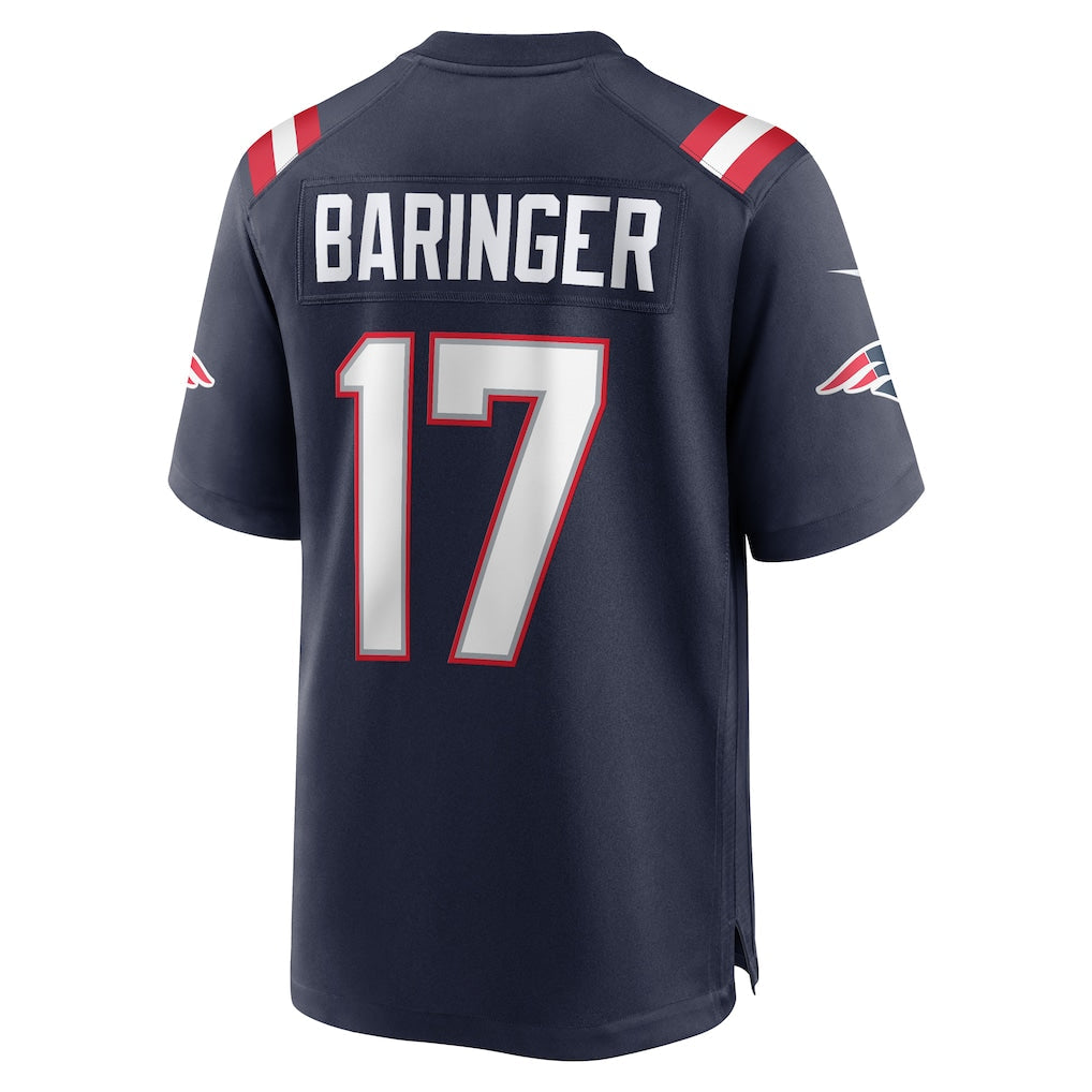 Kieara NE.Patriots #17 Bryce Baringer Navy Team Game Jersey