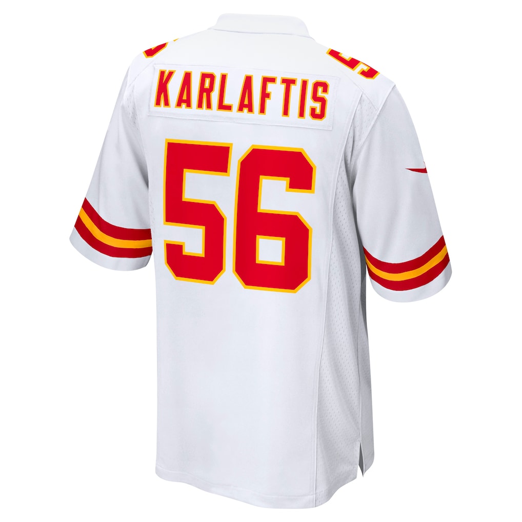 Kieara KC.Chiefs #56 George Karlaftis White Away Game Player Jersey