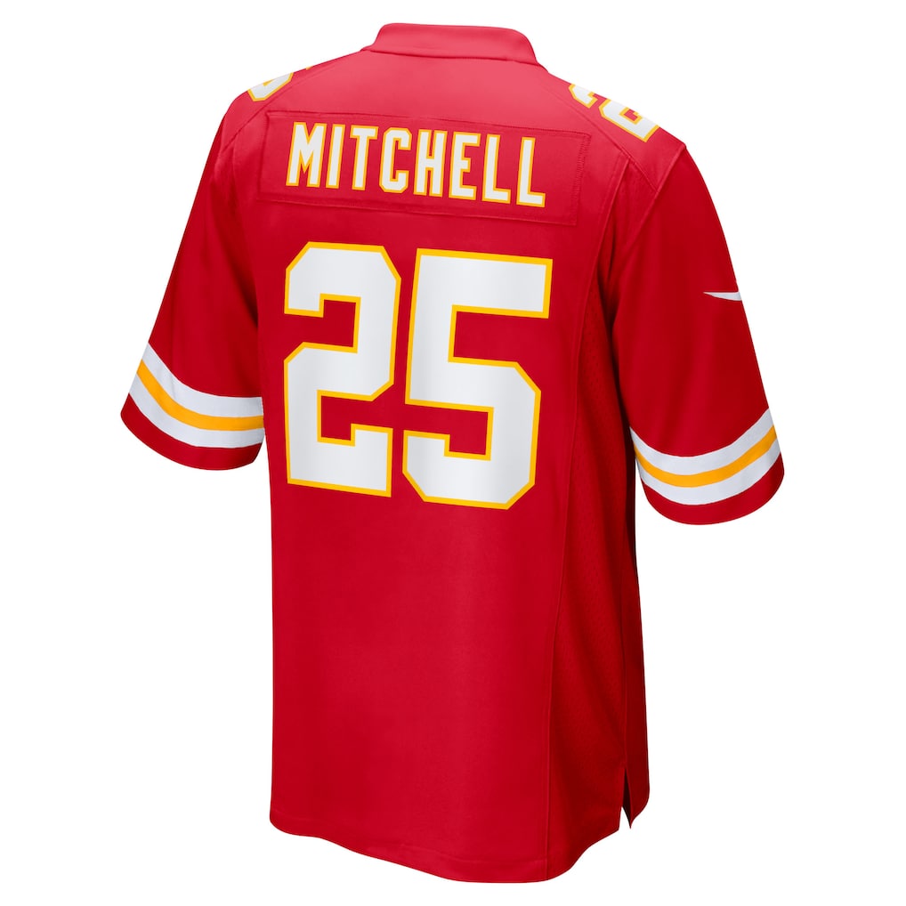 Kieara KC.Chiefs #25 Elijah Mitchell Red Team Game Jersey