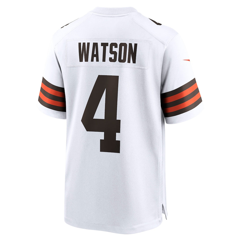 Kieara C.Browns #4 Deshaun Watson White Game Jersey