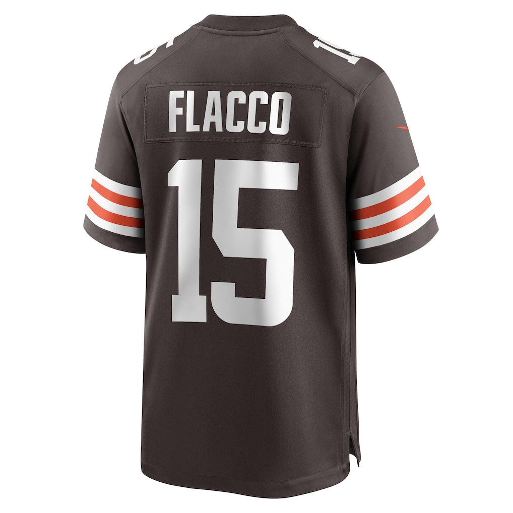 Kieara C.Browns #15 Joe Flacco Brown Team Game Jersey
