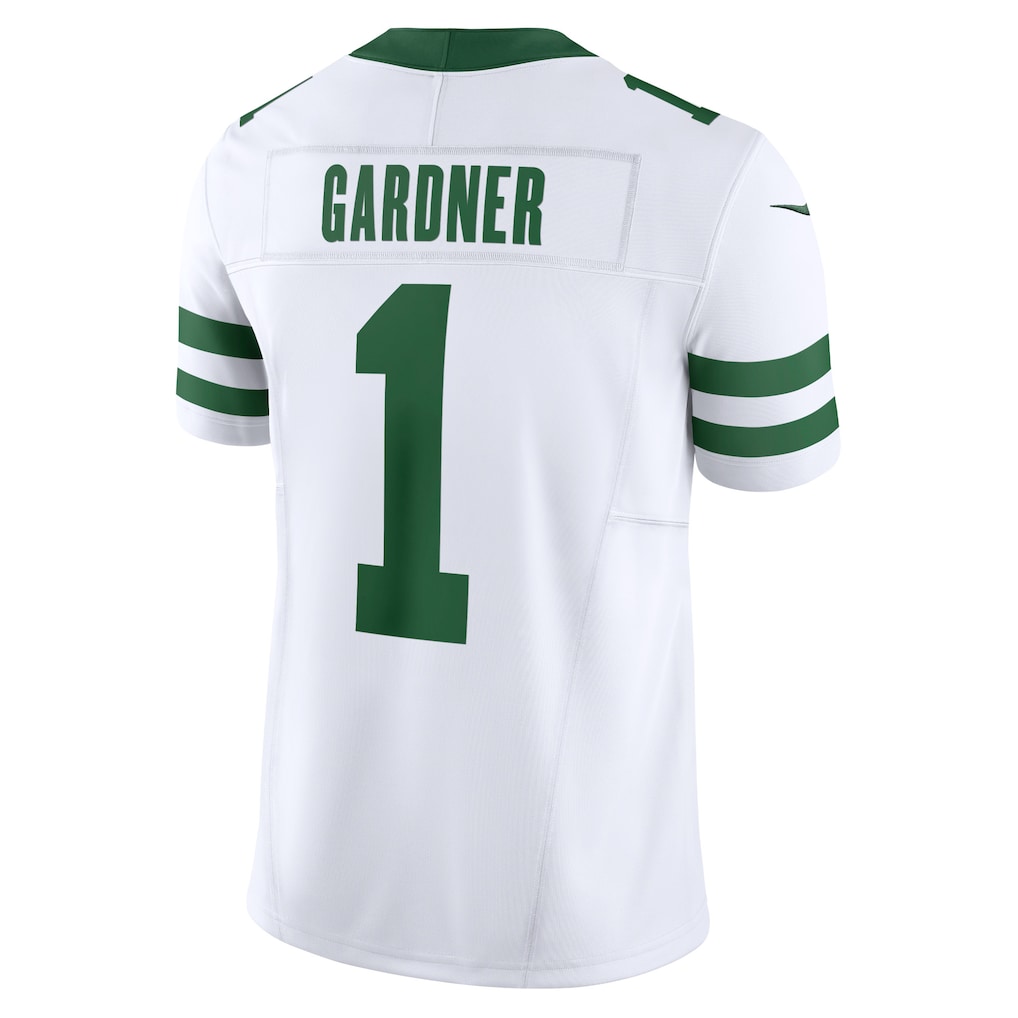 Kieara NY.Jets #1 Ahmad Sauce Gardner Legacy White Vapor F.U.S.E. Limited Jersey