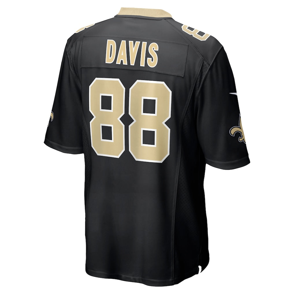 Kieara NO.Saints #88 Shaquan Davis Black Game Jersey