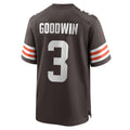 Kieara C.Browns #3 Marquise Goodwin Brown Team Game Jersey