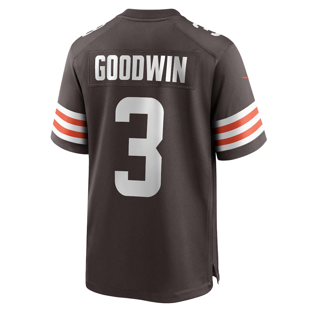 Kieara C.Browns #3 Marquise Goodwin Brown Team Game Jersey