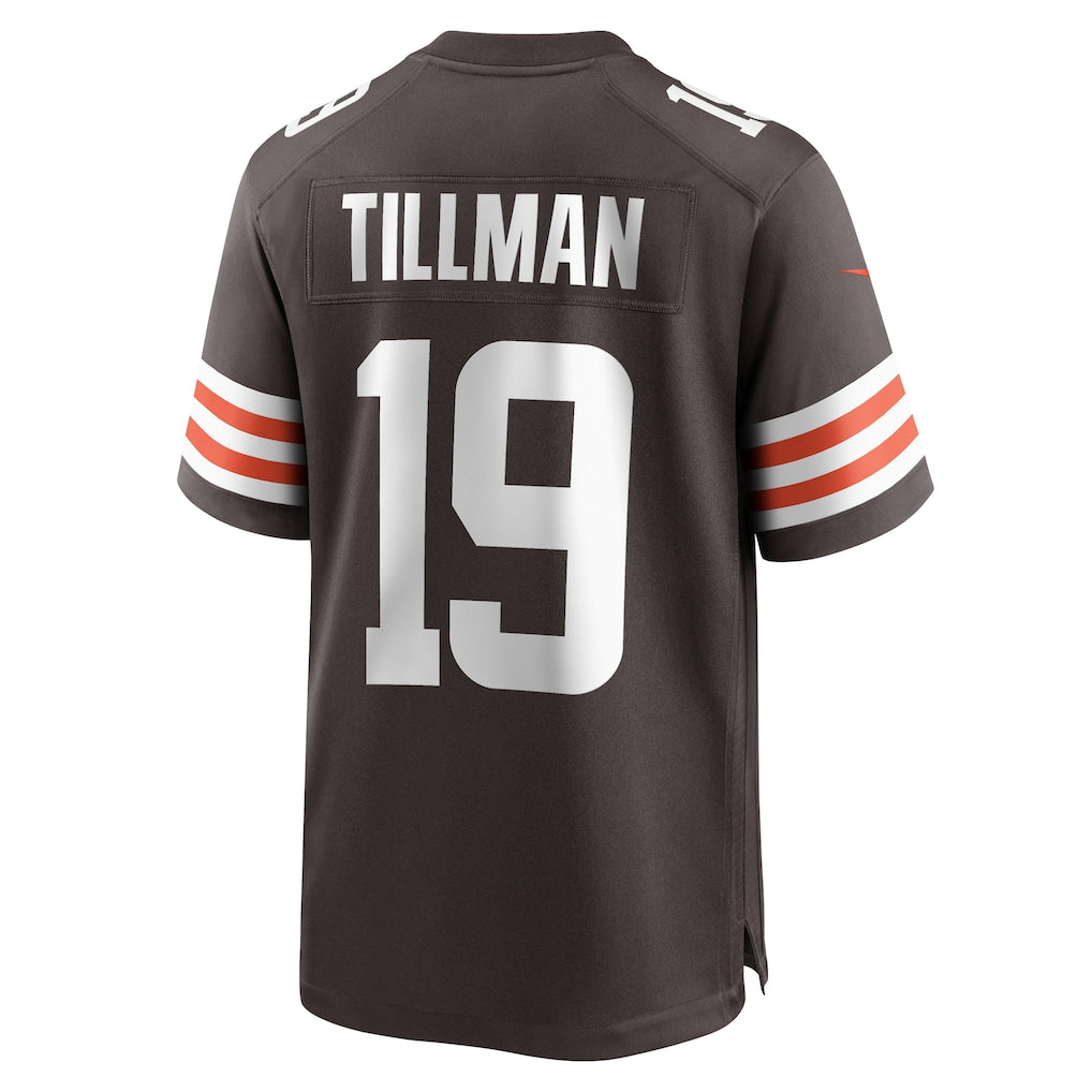 Kieara C.Browns #19 Cedric Tillman Brown Game Jersey