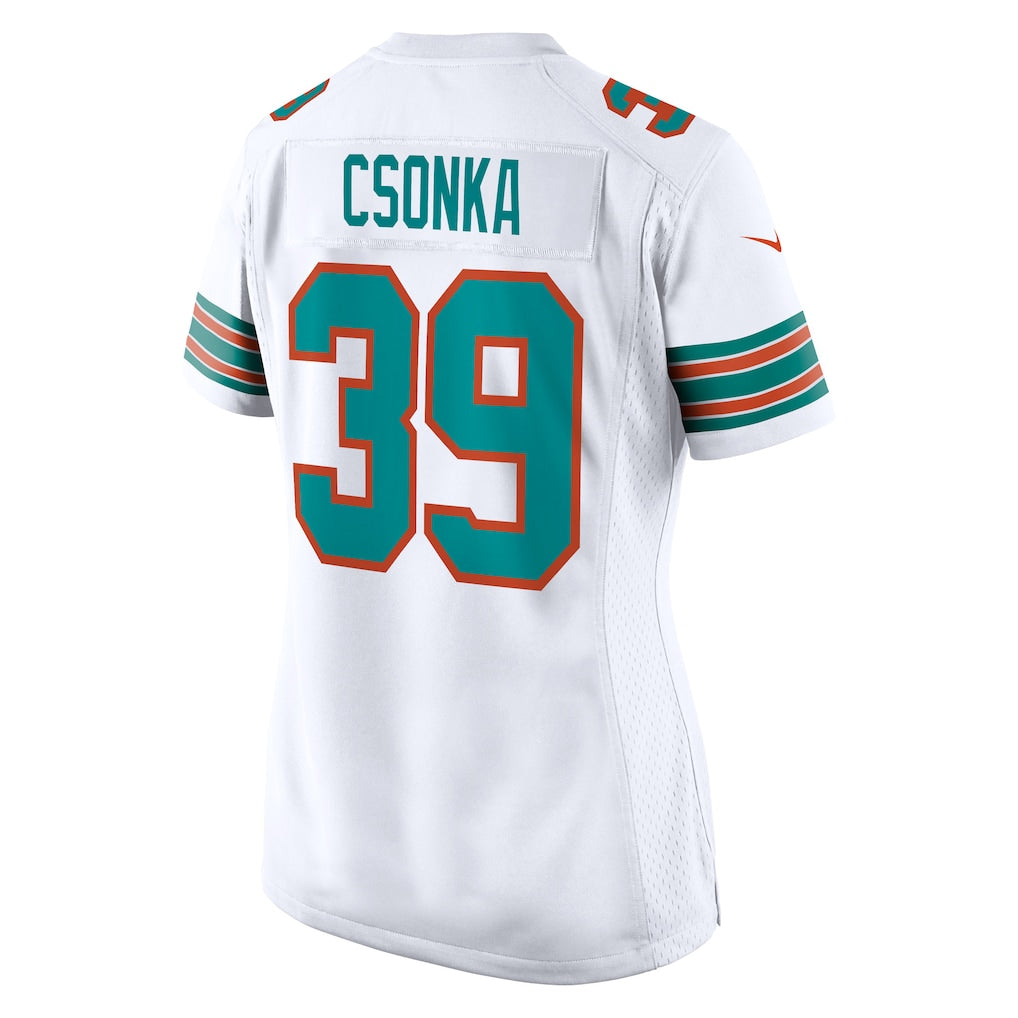 Kieara M.Dolphins #39 Larry Csonka White Retired Player Jersey