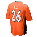 Kieara D.Broncos #26 Devon Key Orange player Game Jersey